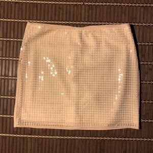 Shell Pink Mermaid Sequined Mini Skirt